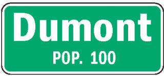 Dumont Minnesota population sign