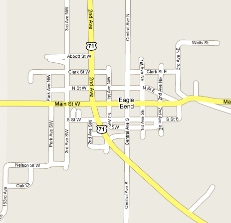 Street Map of Eagle Bend Minnesota