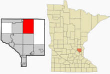 Location of East Bethel Minnesota