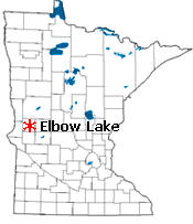 Location of Elbow Lake Minnesota