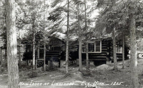 Main Lodge at Lindskoe's Resort, Ely Minnesota, 1940's