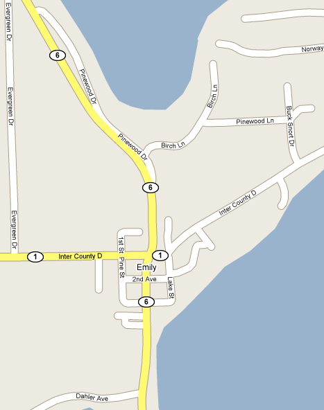 Map of Emily Minnesota