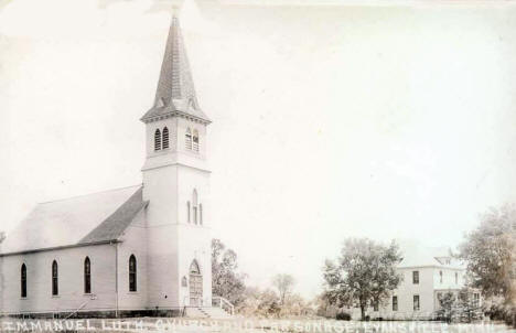 Emmanuel Lutheran Church and Parsonage, Evansville Minnesota, 1920's?