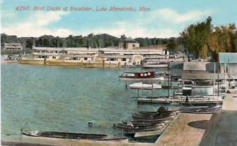 Boat Docks at Excelsior Minnesota, 1908