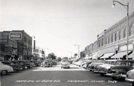 North end of North Avenue, Fairmont Minnesota, 1950's