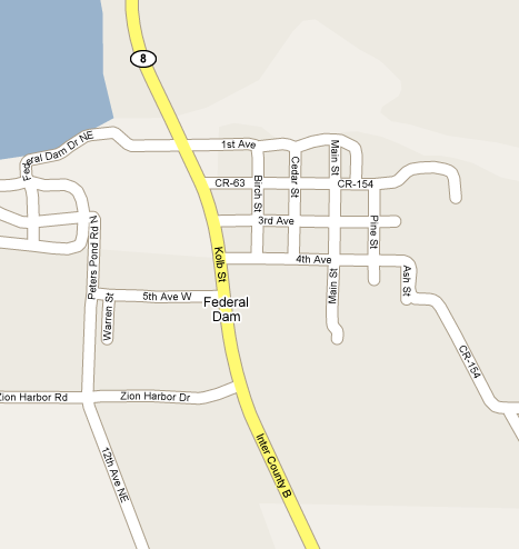Map of Federal Dam Minnesota