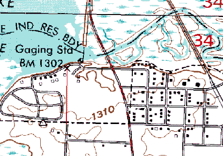 Topographic Map of Federal Dam Minnesota