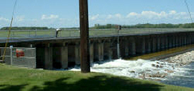 Dam on Leech Lake at Federal Dam Minnesota