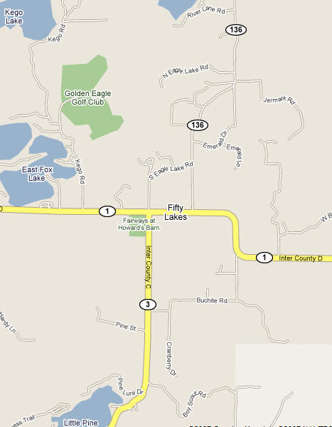 Street Map of Fifty Lakes Minnesota