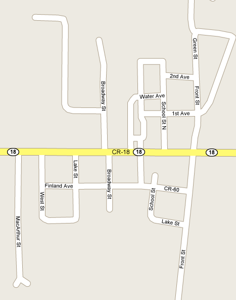 Street Map of Finlayson Minnesota
