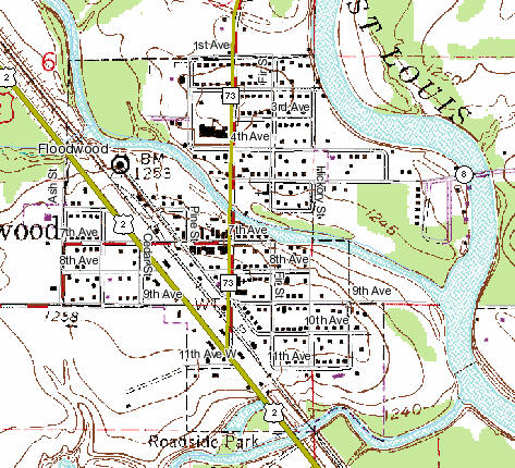 Topographic Map of Floodwood MN
