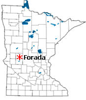 Location of Forada Minnesota
