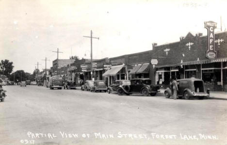 Main Street, Forest Lake Minnesota, 1938