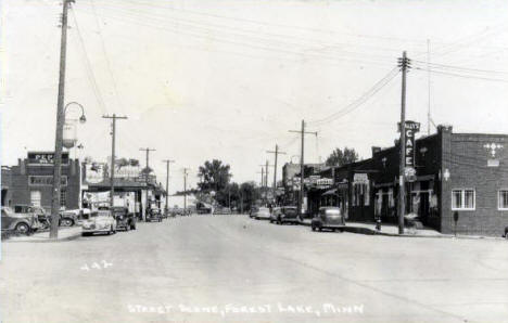 Street scene, Forest Lake Minnesota, 1940's