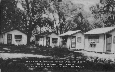 Ran's Cabins, Forest Lake Minnesota, 1940's