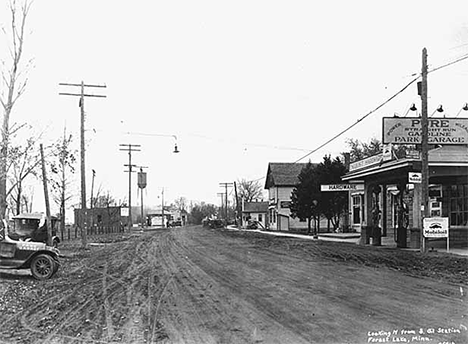 Street scene, Forest Lake Minnesota, 1924