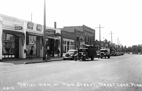 View of Main Street, Forest Lake Minnesota, 1940