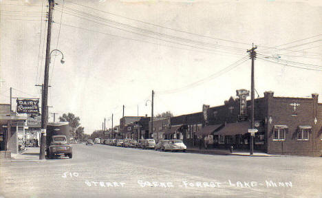 Street scene, Forest Lake Minnesota, 1950