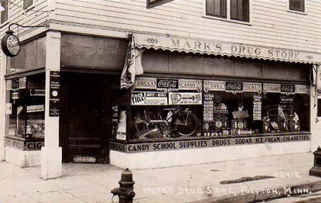 Mark's Drug Store, Fosston Minnesota, 1938
