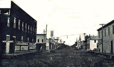 Harrison Avenue looking north, Fosston Minnesota, 1908