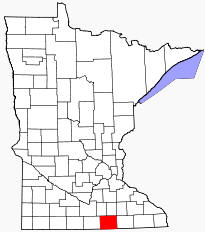 Location of Freeborn County Minnesota