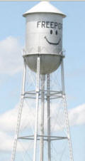 Smiling freeport water tower