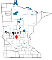 Location of Freeport Minnesota