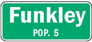 Funkley Minnesota population sign