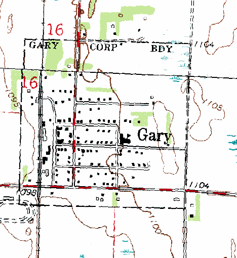 Topographic Map of Gary Minnesota
