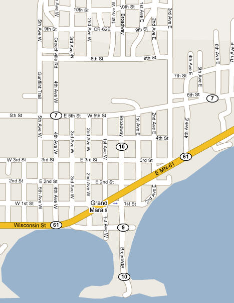 Map of Grand Marais Minnesota