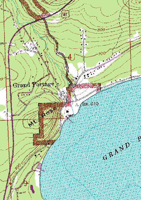Topographic Map of Grand Portage Minnesota