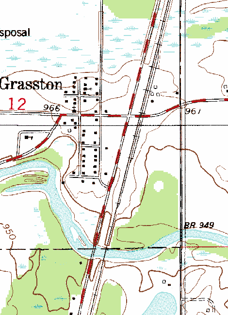 Topographic Map of the Grasston Minnesota area