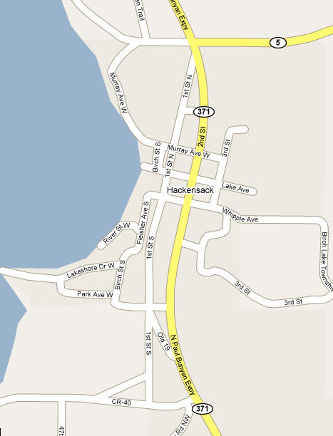 Map of Hackensack Minnesota