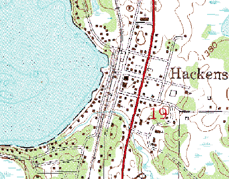 Topographic Map of Hackensack Minnesota