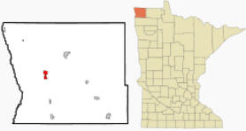 Location of Hallock, Minnesota