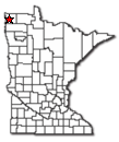 Location of Hallock Minnesota