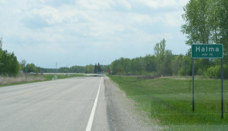 Entering Halma Minnesota on US Highway 75, 2008