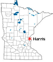 Location of Harris Minnesota