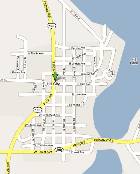 Map of Hill City Minnesota