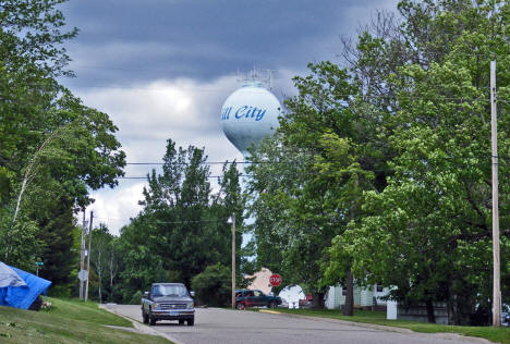 Street scene and Water Tower, Hill City Minnesota, 2009