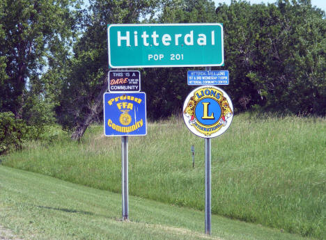 Population sign, Hitterdal Minnesota, 2008