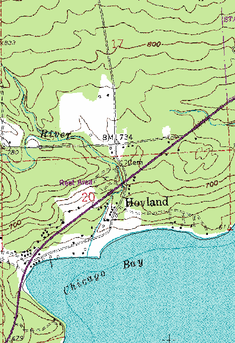Topographic Map of the Hovland Minnesota area
