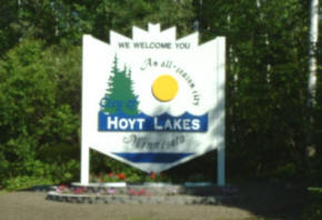 Hoyt Lakes Minnesota Welcome Sign