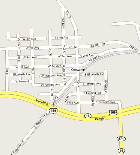 Map of Keewatin Minnesota
