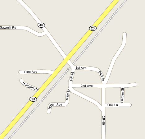 Street Map of Kerrick Minnesota