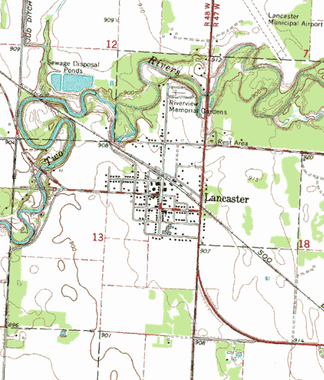 Topographic Map of the Lancaster Minnesota
