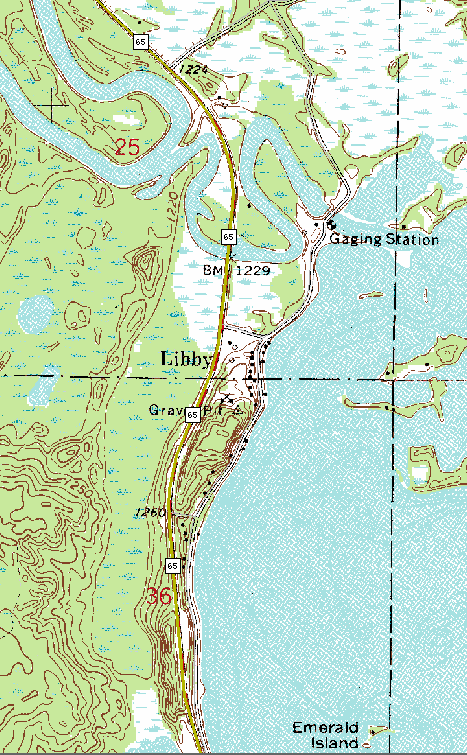 Topographic Map of the Libby Minnesota area