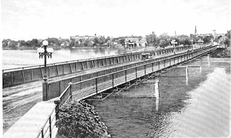 Broadway Bridge over the Mississippi River, Little Falls Minnesota, 1920
