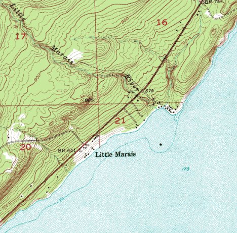Topographic Map of the Little Marais Minnesota area