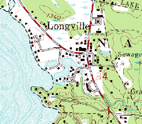 Topographic Map of the Longville Minnesota area
